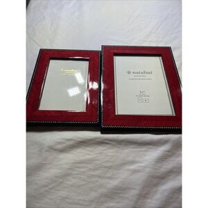 Set Of 2 Red Wood Grain Natalini Picture Frames